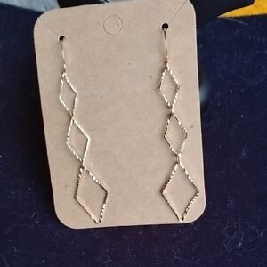 Hand Crafted Elegant Gold Geometric Diamond Cut Earrings